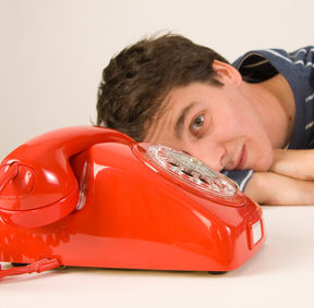 man waiting for a call