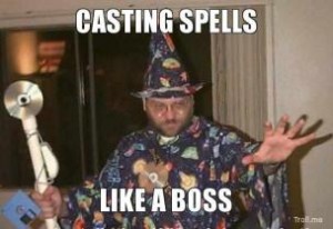 casting magic spell